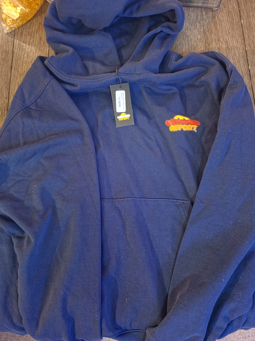 Weather Report Navy Hoodie Size Medium NWT